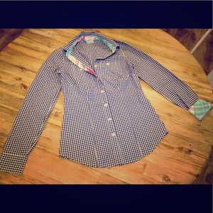 Van Heusen blue and white gingham dress shirt